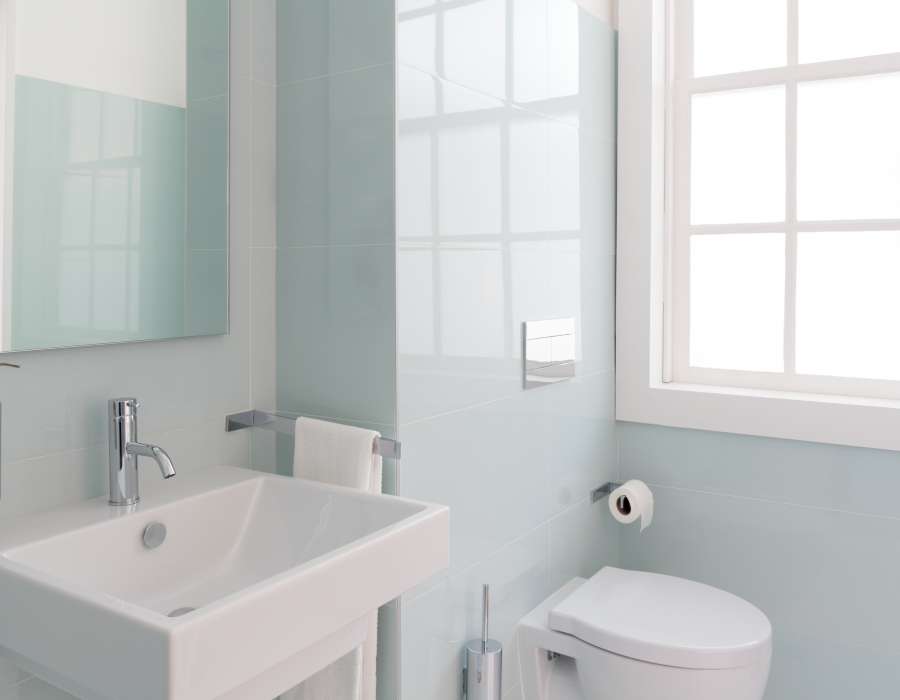 Clean and fresh bathroom with natural light